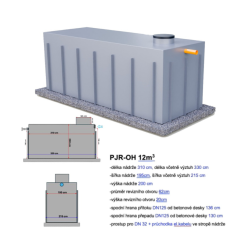 Odpadní jímka hranatá PJ-OH 12m3 310x195x výška 200cm